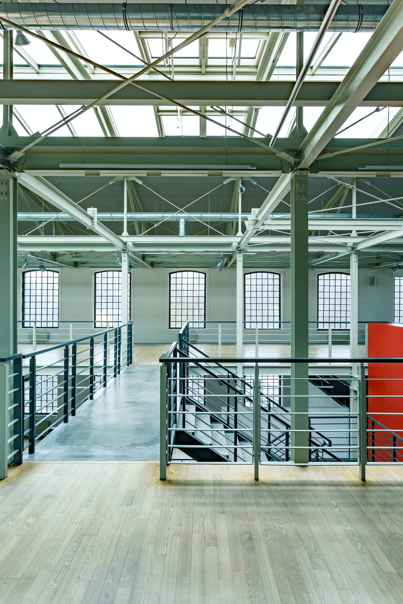 Empty warehouse with glass roof